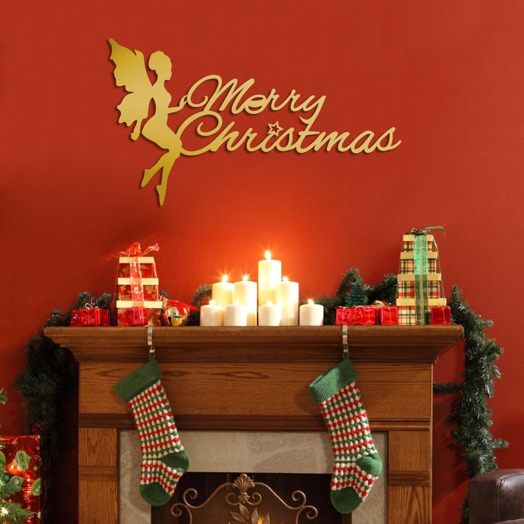 Metal Christmas Fairy Wall Art Merry Christmas Christmas Etsy