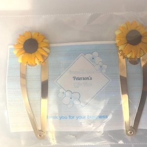 Sunflower Hair Clip: Snap Clip
