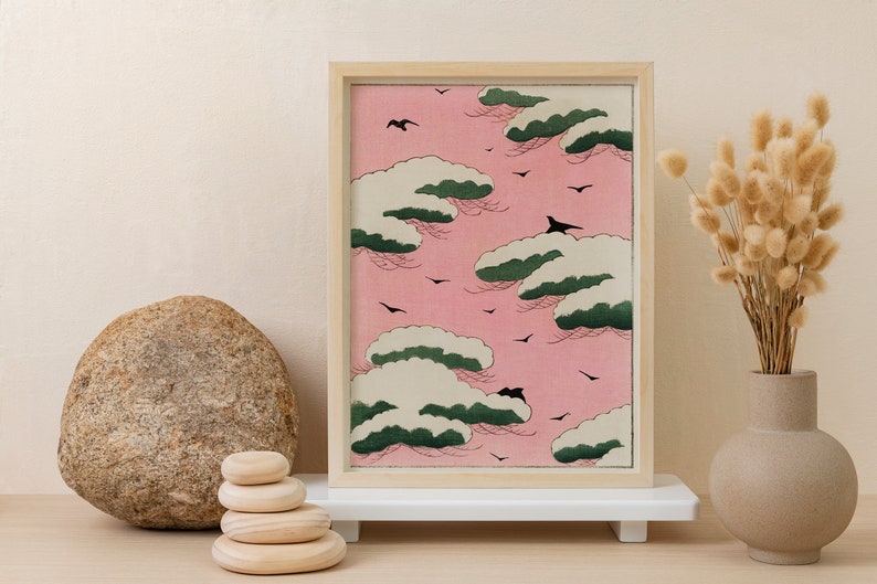 Asian Wall Art for Living Room Sky Art Japanese Art Entryway Etsy