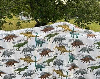 Dinosaurios, manta polar, cama, sofá, niños, mascotas, bordes lisos y cosidos, 54"x72"