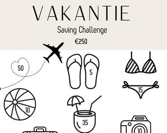 Holiday savings Challenge 250 euros! Printable A6 PDF + PNG