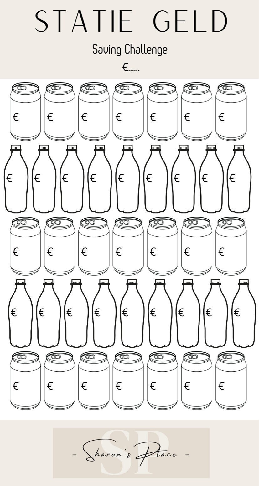 Statie Geld Saving Challenge Printable A6 Document PDF En PNG 8x13 15cm Statie geld saving challenge printable a6 document pdf en png 8x13 15cm