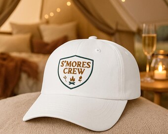 S'mores Crew Embroidered Dad Hat: Glamping Bachelorette Party Cap