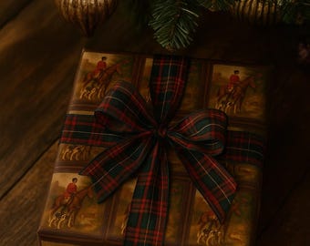 Equestrian Christmas Wrapping Paper | Horse Hunt Holiday Wrap