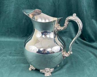 Vintage Silver Plate Ornate Water Pitcher
