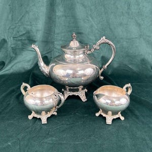 Zestaw do herbaty Rogers Silver on Copper Tea Set z dzbankiem do kawy i śmietanką