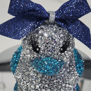 Aquamarine Rhinestone Bling Duck