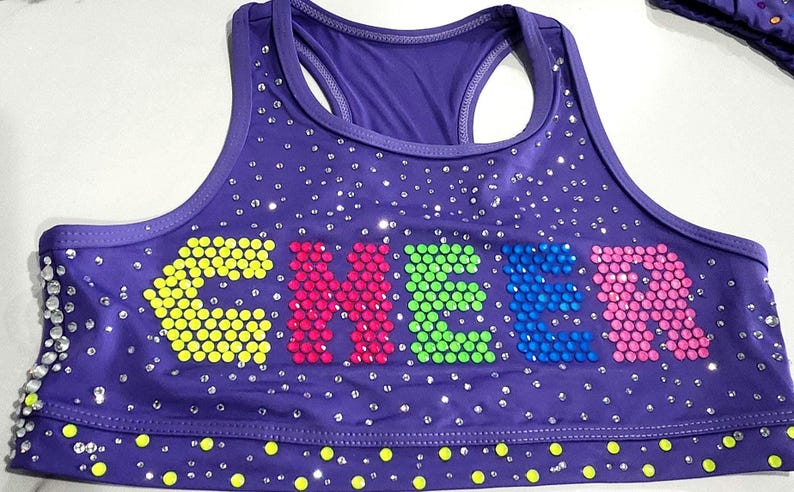 Personalized Custom Rhinestone Cheer Practice Outfit / Athletic Sports ...
