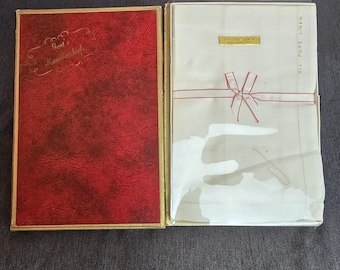 Vintage NOS Linen Handkerchiefs with original box -set of 4