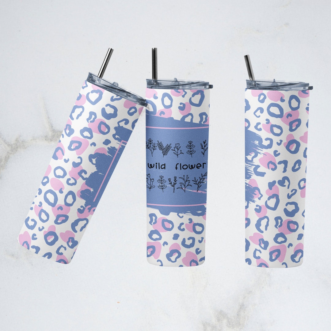 20 Oz Skinny Tumbler Png Wild Flowers Wrap Tapered Straight Template ...
