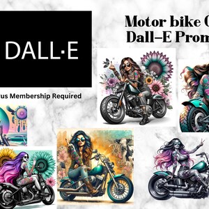 DALLE-3 PROMPT: download tool, creative, Dalle- 3 optimized, unlimited prompt generation, Biker Girl Dalle 3, Customizable Prompts