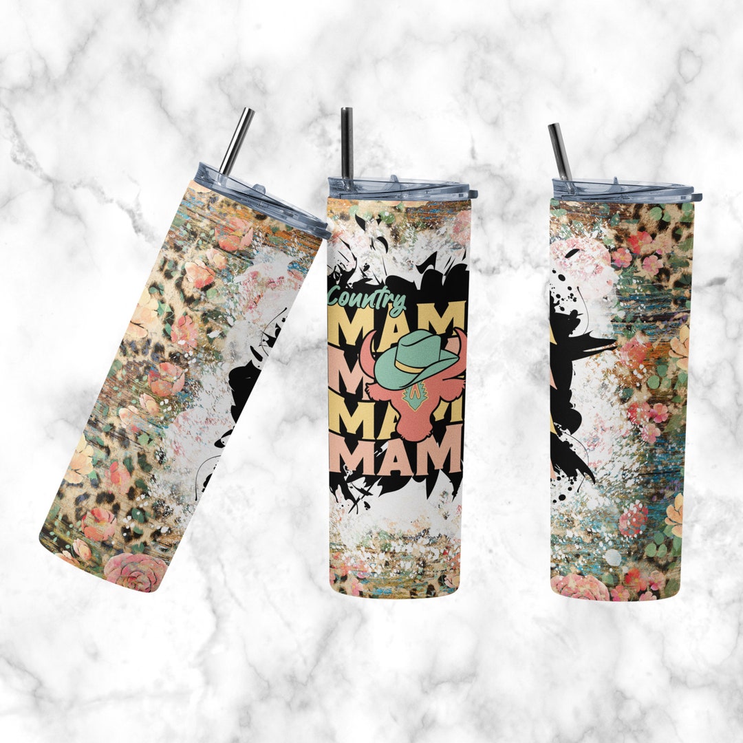 Cowhide Mama Tumbler PNG, Aztec Print Sublimation Design, 20 Oz Skinny ...