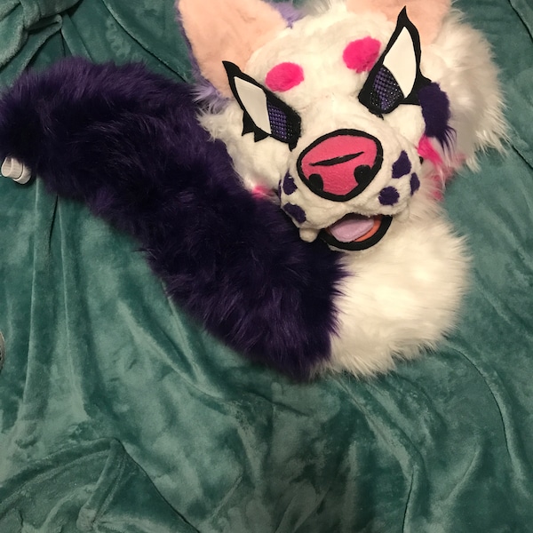 NEED GONE Cupid the cat fursuit head and tail