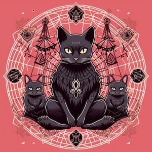3 Ominous Cats Sticker