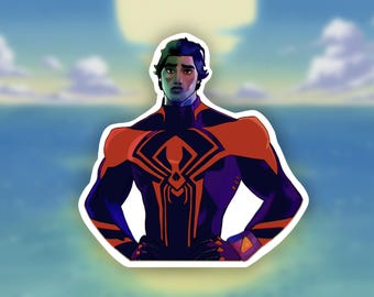 Miguel O'Hara, adesivo di Spider-Man 2099 / film ATSV, personaggio dei fumetti, decalcomania in vinile per laptop, bottiglie d'acqua
