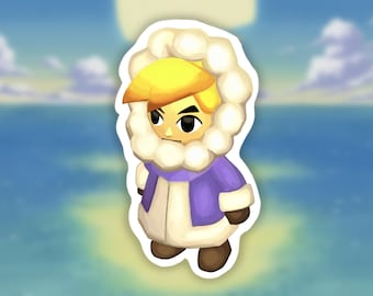 Toon Link con un adesivo sul cappotto