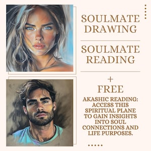 Soulmate Color drawing, Future Soulmate drawing, + Akashic reading, Combined package Psychic Soulmate Sketch, Digital File