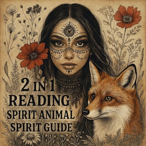 Spirit Guide and Spirit Animal Drawing and Reading, 2in1 Reading, Reading - Personalized Spiritual Artwork and Insight, 8