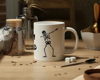 I'm dead skeleton meme mug