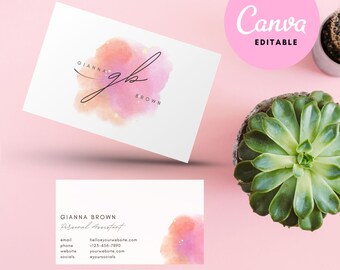 Canva Business Card Template, Editable Modern Biz Card Design, Elegant Small Business Branding, Digital Template