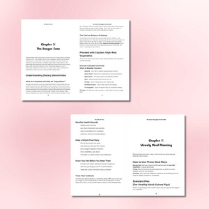 Pu&ograve; includere: Pagina doppia di un libro con testo e titoli. La pagina sinistra presenta "Capitolo 3: La Zona Pericolosa" e "Comprendere le Sensibilit&agrave; Alimentari". La pagina destra include "Procedere con cautela: Verdure ad alto rischio" e "Sovraccarico di calcio e ossalato".