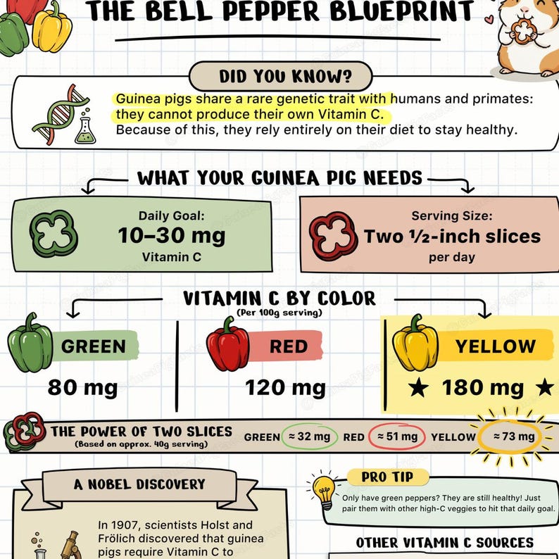 Visual Reference: New Guinea Pig Bell Peppers And Vitamin C Chart Printable