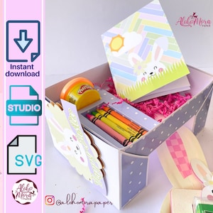 Activity Table Box . Svg and Studio template for cricut and Cameo/Caja mesa de actividades imagen 1