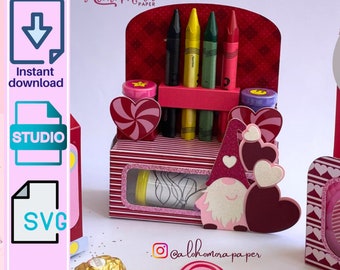 M&M Box with stampers. Svg and Studio for cricut and cameo/Chocolate tube box/Stamp box/Cricut cut file/Silhouette files