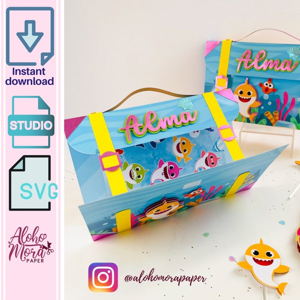 Coloring Suitcase Box. Svg and Studio Template for Cricut and Cameo/Maletín de colorear para niños/Party favor activity for kids