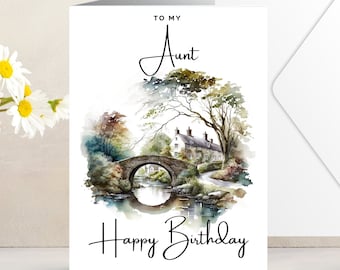 Aunt Birthday Card / To My Aunt Happy Birthday / Birthday Card for Aunt / For My Aunt / Handmade / Blank Inside - 263