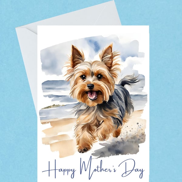 Yorkie Mother's Day Card / Funny Yorkie Mother's Day Card / Handmade Card / Cute Yorkshire Terrier Card /Blank Inside 569