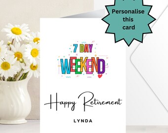 Retirement Card - Funny Retirement Card - Colleague Leaving Work Card - Handmade and personalised with name – Blank Inside - 425