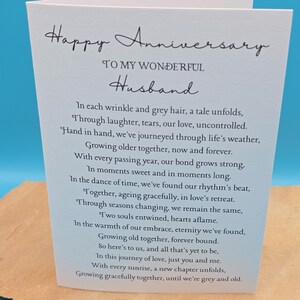 Happy Anniversary to My Wonderful Husband / Romantic Anniversary Poem ...