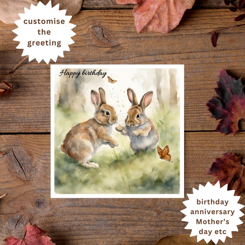 Rascal Rabbits Deluxe Card Ideal for Mothers Day Deluxe Card With ...