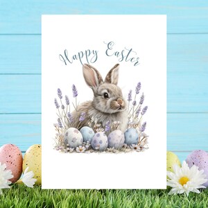 Easter-Delight Pack of 5 Easter Cards, Delightful Easter Card Pack Includes Chicks, Bunnies, Eggs & Floral Baskets Spring Card Set 593 image 5