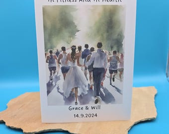 Runner Wedding Card | Ultra Running Wedding Card | Running Wedding Card | Ultra Marathon Wedding Card | Handmade Card  | Runner Card - 931