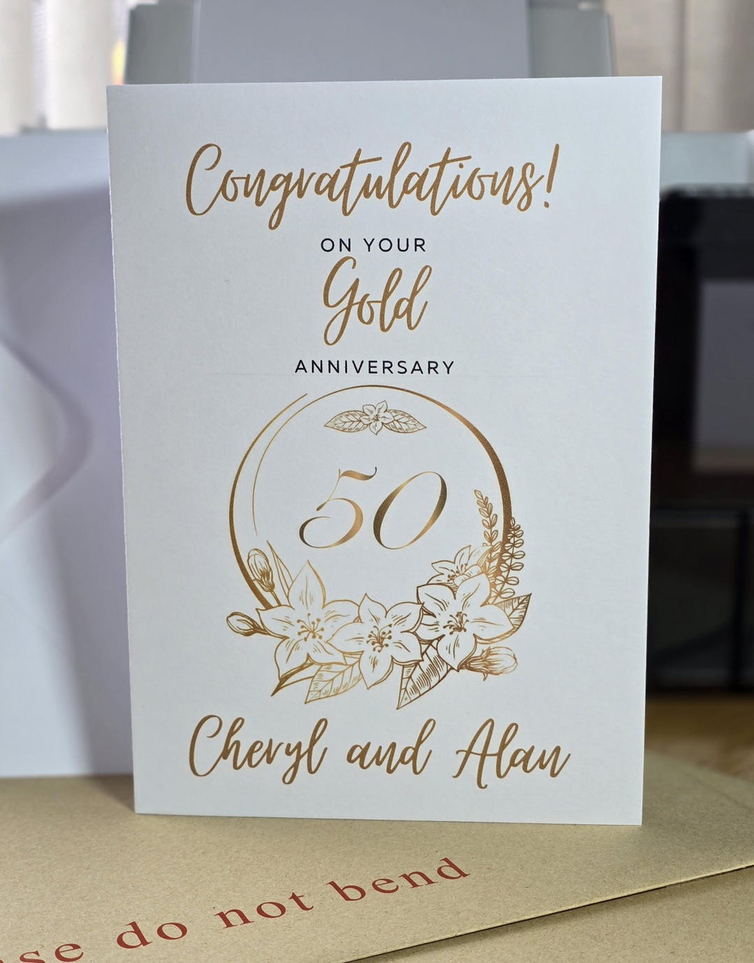 Customised Gold Wedding Anniversary Card Congratulations Gold Wedding ...