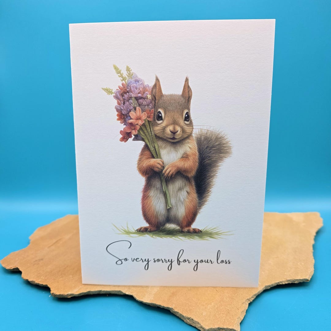 Customized Any Text Cute Squirrel Card Customised Squirrel Card ...