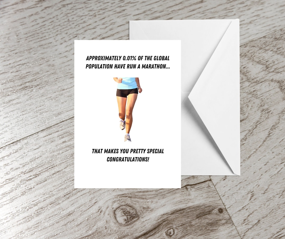 Marathon Runner Congratulations Card Running Birthday Card Etsy