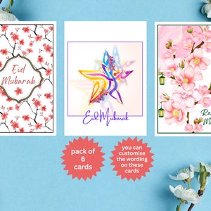 Happy Eid Cards Pack of 6, Ramadan Multipack Cards, Islamic Holiday Eid Al Fitr 2024, 6 pack 649 image 3
