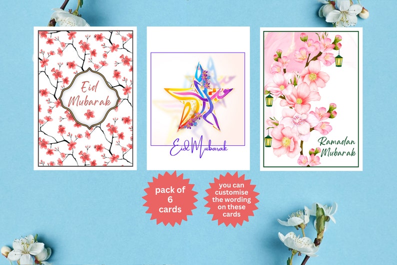 Happy Eid Cards Pack of 6, Ramadan Multipack Cards, Islamic Holiday Eid Al Fitr 2024, 6 pack 649 image 3