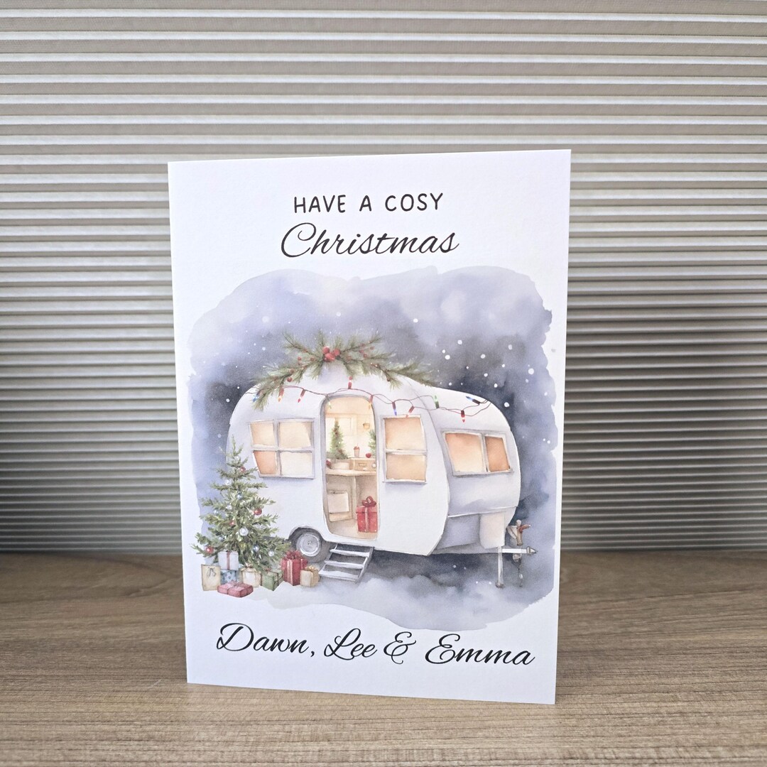 Cosy Caravanner Christmas Card Christmas Caravan Card Caravan/camper