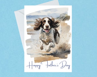 Springer Spaniel Fathers Day Card / Fun Springer Card / Handmade / Blank Inside 714 FD