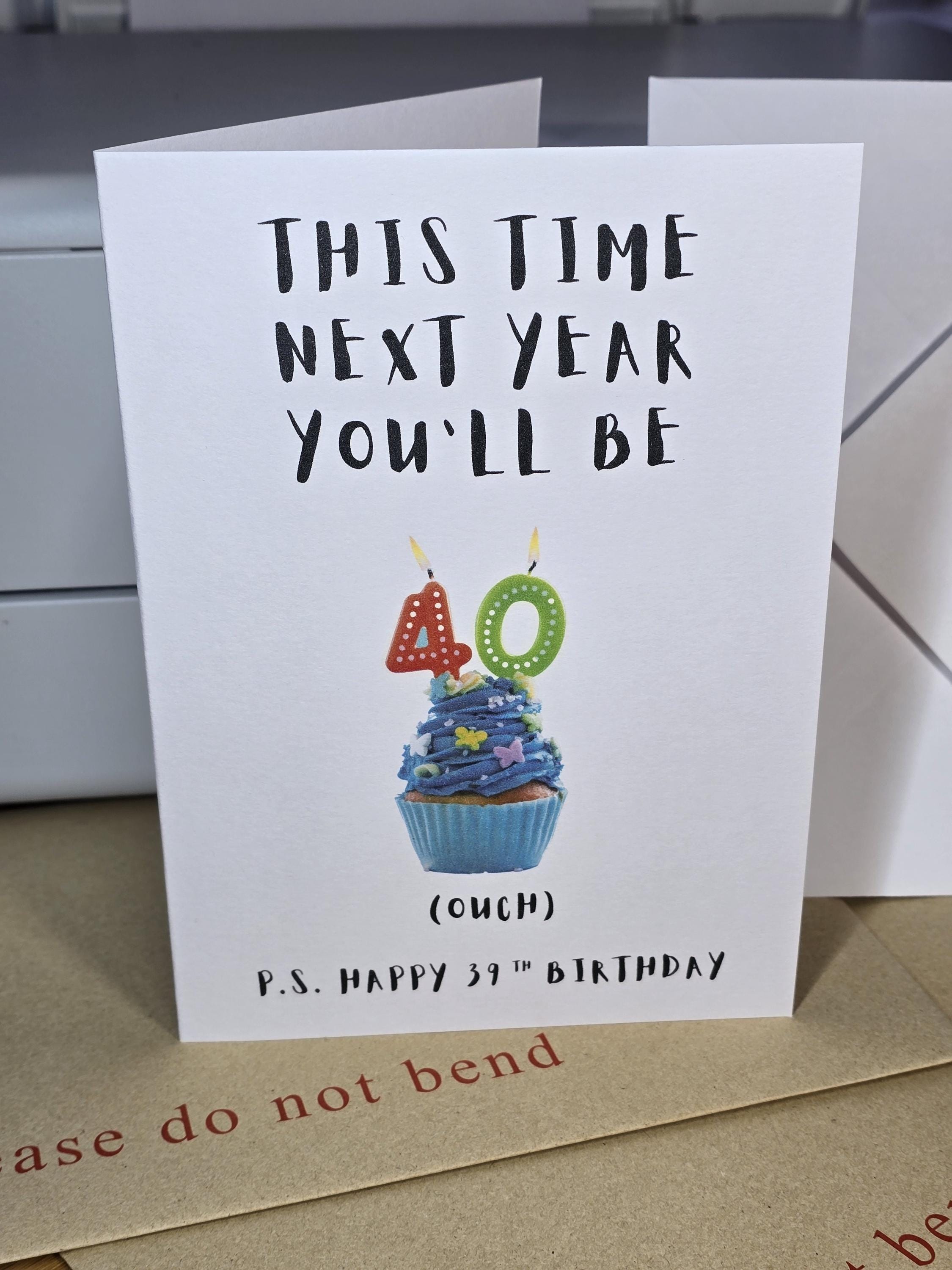 39th Birthday Card, 39th Birthday Gift, Nearly 40, Funny 39th