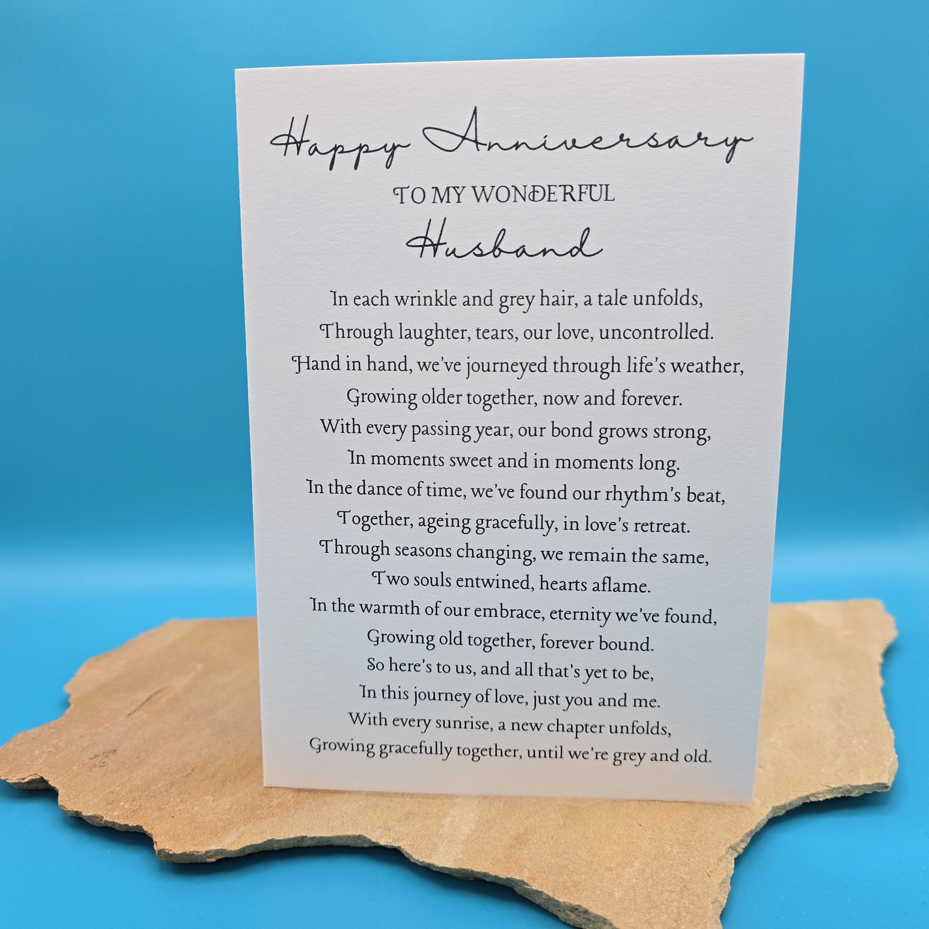 Happy Anniversary to My Wonderful Husband / Romantic Anniversary Poem ...