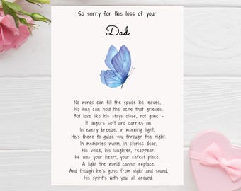 Tarjeta de condolencias por la pérdida de un padre, tarjeta de condolencias en memoria de un ser querido, esposo, abuelo, hijo o amigo. Cualquier personalización.