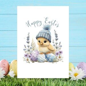 Easter-Delight Pack of 5 Easter Cards, Delightful Easter Card Pack Includes Chicks, Bunnies, Eggs & Floral Baskets Spring Card Set 593 image 7