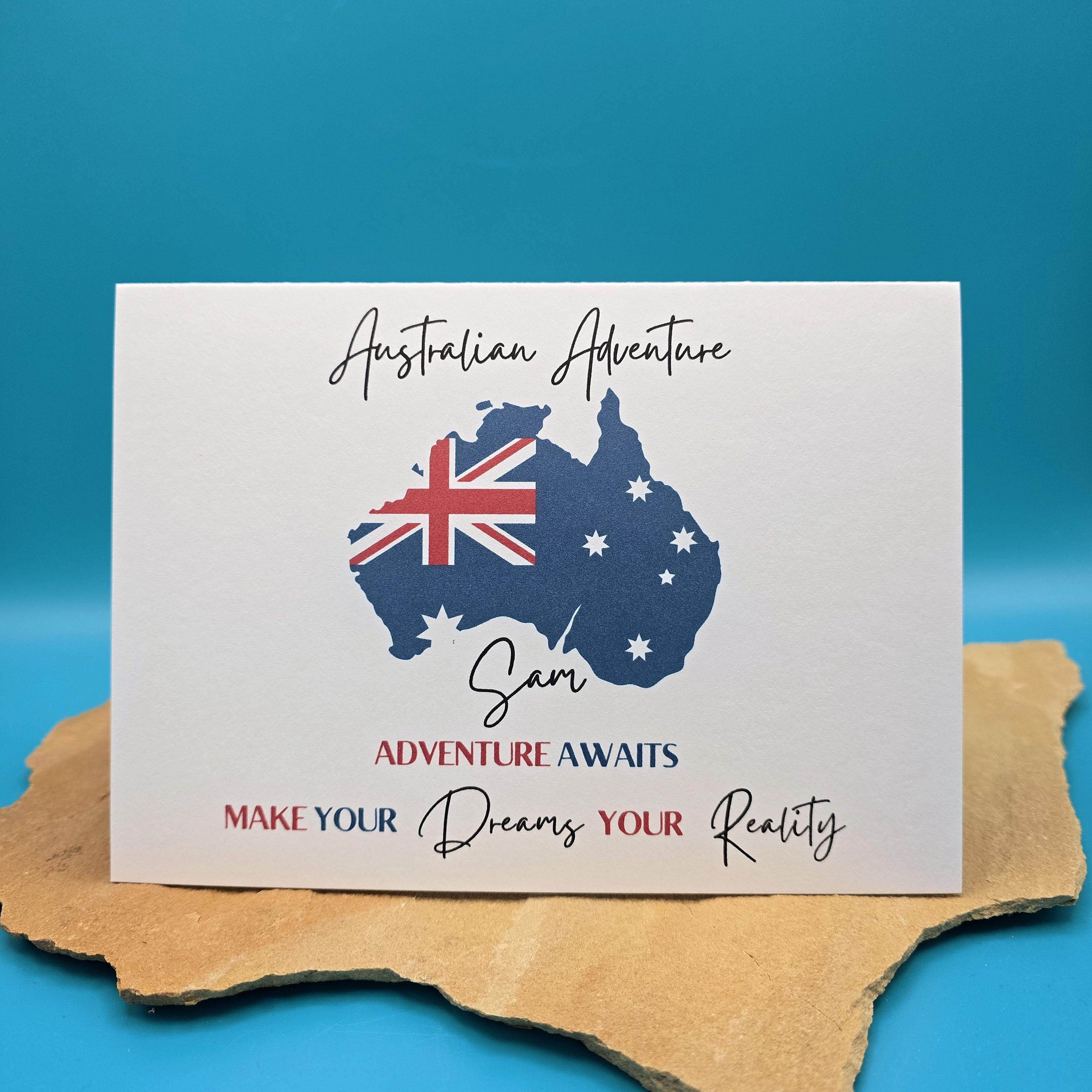 Australian Adventure Card Travel to Australia Card Personalised
