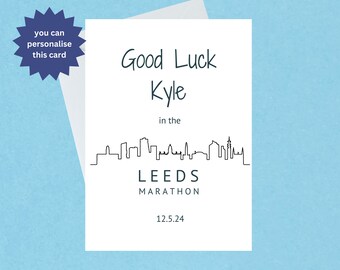 Good Luck Leeds Marathon Card - Congratulations Leeds Marathon 12th May 2024 - Personalised Leeds Marathon Card - 730