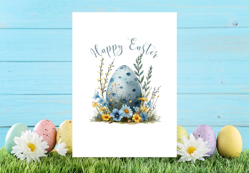 Easter-Delight Pack of 5 Easter Cards, Delightful Easter Card Pack Includes Chicks, Bunnies, Eggs & Floral Baskets Spring Card Set 593 image 6